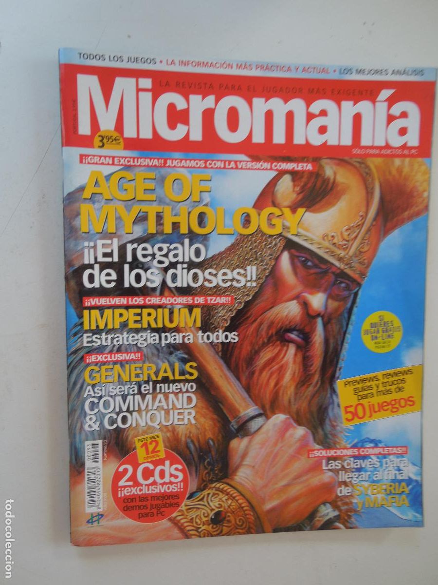 Collezionismo di Riviste e Giornali: MICROMANIA REVISTA N&ordm; 93- III EPOCA -10-2002 -AGE OF MYTHOLOGY -
