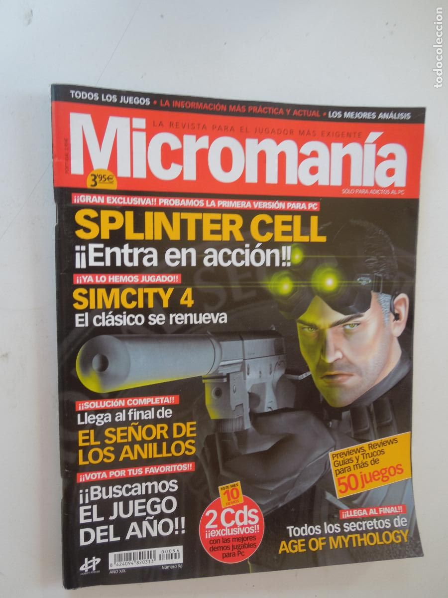 Collezionismo di Riviste e Giornali: MICROMANIA REVISTA N&ordm; 96- III EPOCA - ENERO 2003- SPLINTER CELL -
