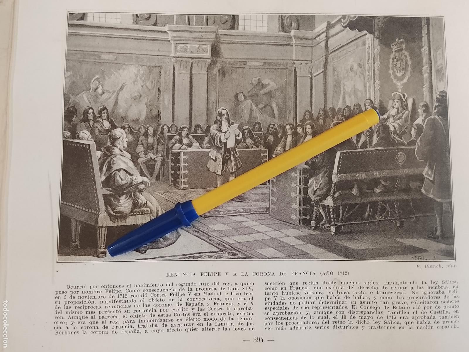 Colecionismo de Revistas e Jornais: hoja libro 1909 - RENUNCIA DE FELIPE V A LA CORONA DE FRANCIA EN 1712