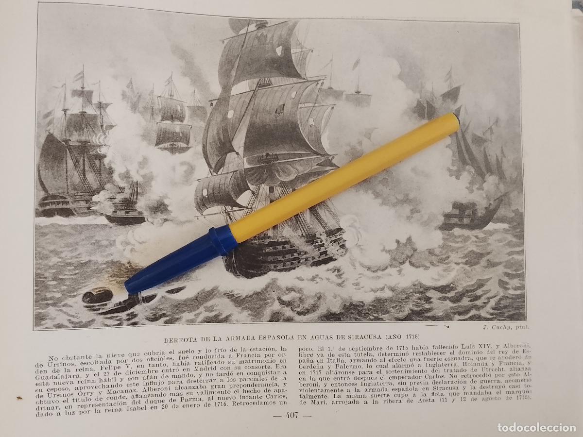 Coleccionismo de Revistas y Peri&oacute;dicos: hoja libro 1909 - BARCO - DERROTA ARMADA ESPA&Ntilde;OLA EN AGUAS DE SIRACUSA EN 1718