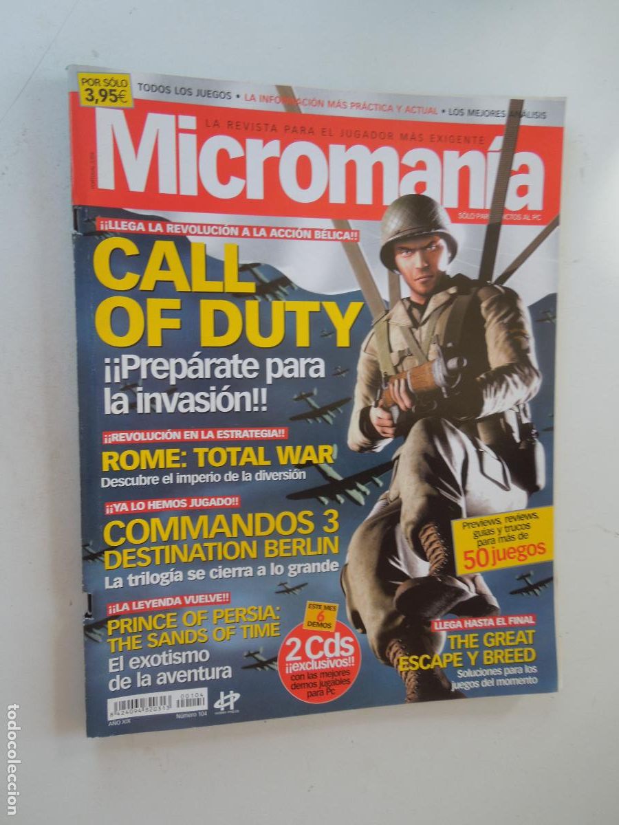 Collectionnisme de Revues et Journaux: MICROMANIA REVISTA N&ordm; 104- III EPOCA- SEPTIEMBRE -2003 - CALL OF DUTY