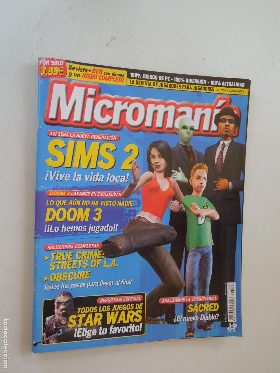Coleccionismo de Revistas y Peri&oacute;dicos: MICROMANIA REVISTA N&ordm; 115- III EPOCA-08-2004 - SIMS 2 - DOOM 3,SACRED, STAR WARS, OBSCURE.