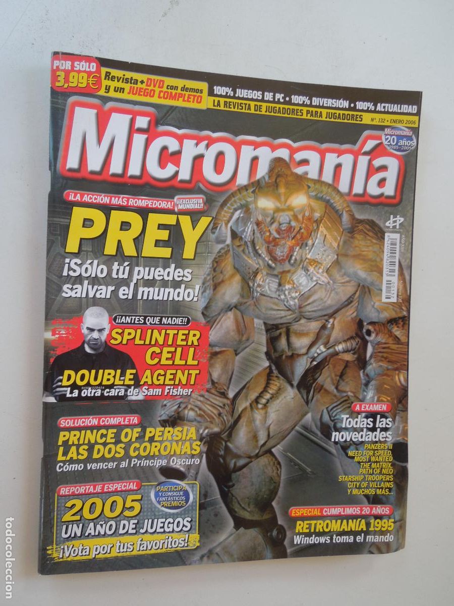 Collezionismo di Riviste e Giornali: MICROMANIA REVISTA N&ordm; 132- III EPOCA-ENERO 2006 - PREY - SOLO TU PUEDES SALVAR EL MUNDO