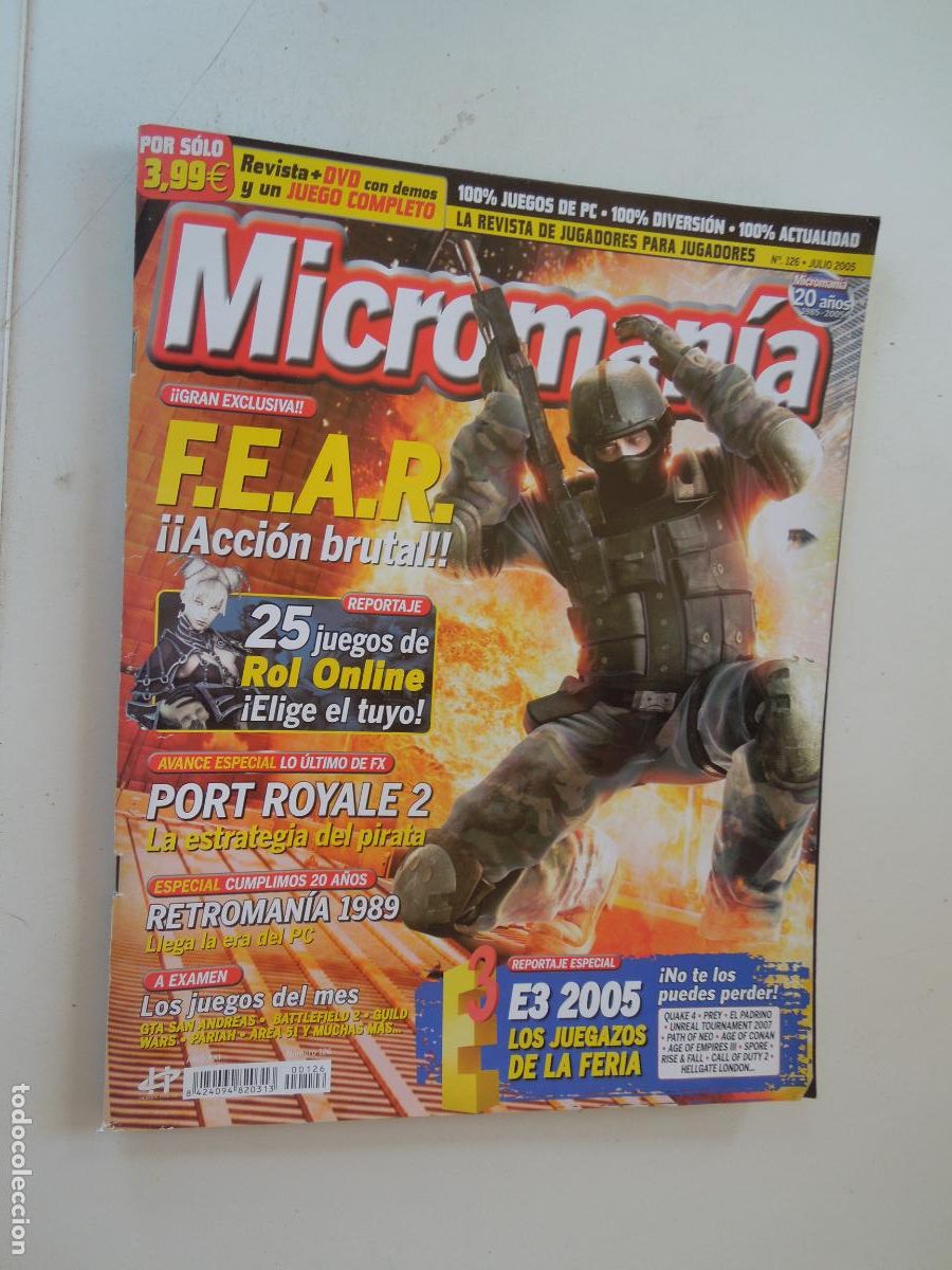 Coleccionismo de Revistas y Peri&oacute;dicos: MICROMANIA REVISTA N&ordm; 126- III EPOCA-- JULIO 2005- F.E.A.R. - ACCION BRUTAL