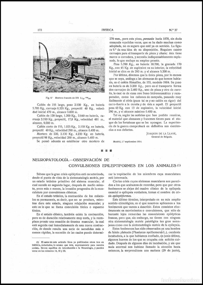 Coleccionismo de Revistas y Peri&oacute;dicos: REVISTA IBERICA A&Ntilde;O 1914 37 CENTRAL ELECTRICA DEL CANAL DE PANAMA ALQUITRAN EPILEPSIA