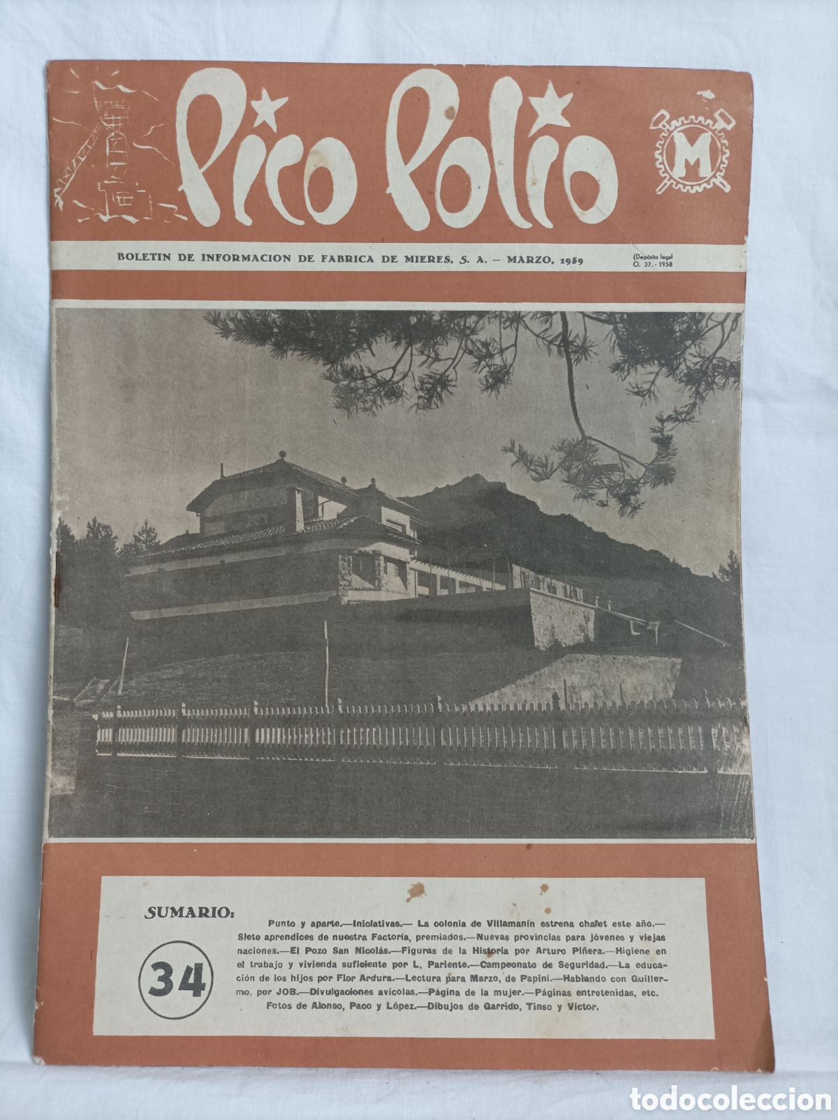 Coleccionismo de Revistas y Peri&oacute;dicos: Pico Polio. BOLET&Iacute;N DE F&Aacute;BRICA MIERES. 34 1959 ASTURIAS