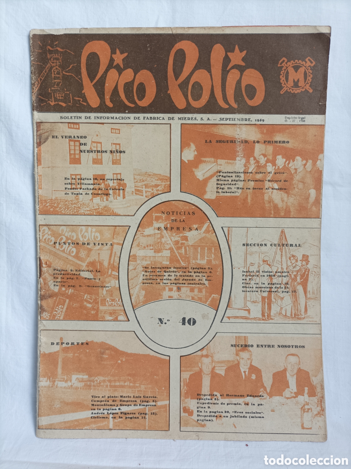 Coleccionismo de Revistas y Peri&oacute;dicos: Pico Polio. BOLETIN FABRICA MIERES. 40 1959. ASTURIAS