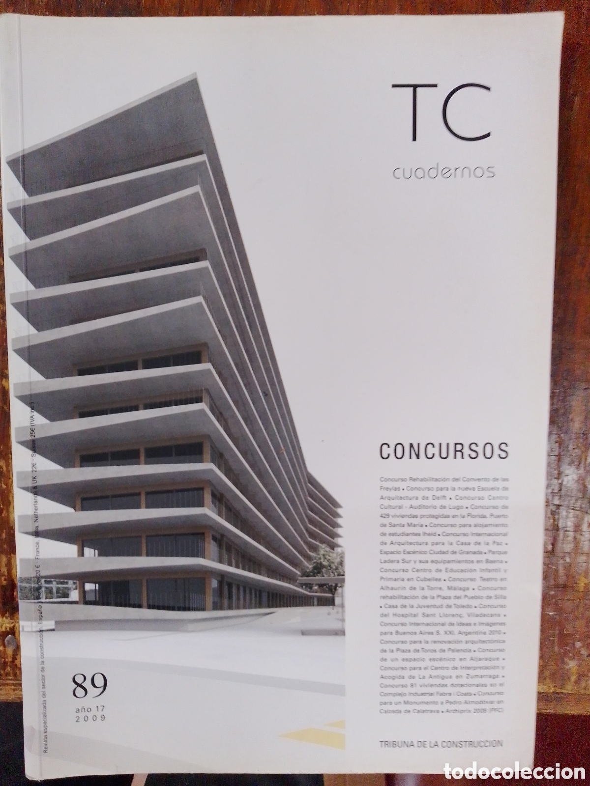 Coleccionismo de Revistas y Peri&oacute;dicos: TC CUADERNOS. CONCURSOS REHABILITACION DEL CONVENTO DE LAS FREYLAS. NUM. 89. 2009