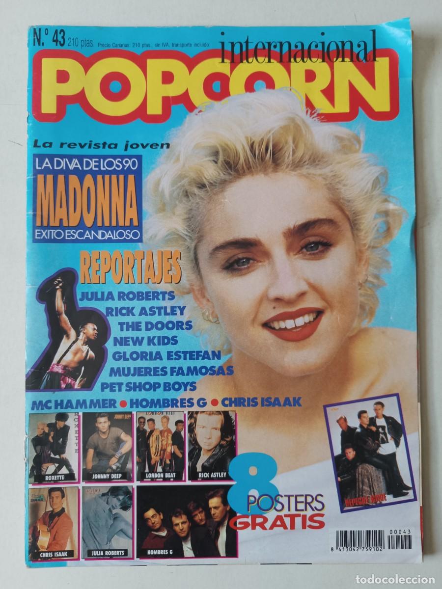 Coleccionismo de Revistas y Peri&oacute;dicos: Revista POPCORN n&ordm; 43 Madonna NKOTB Pet Shop Boys The Cure Sandra Cretu Queen Gloria Estefan Carey