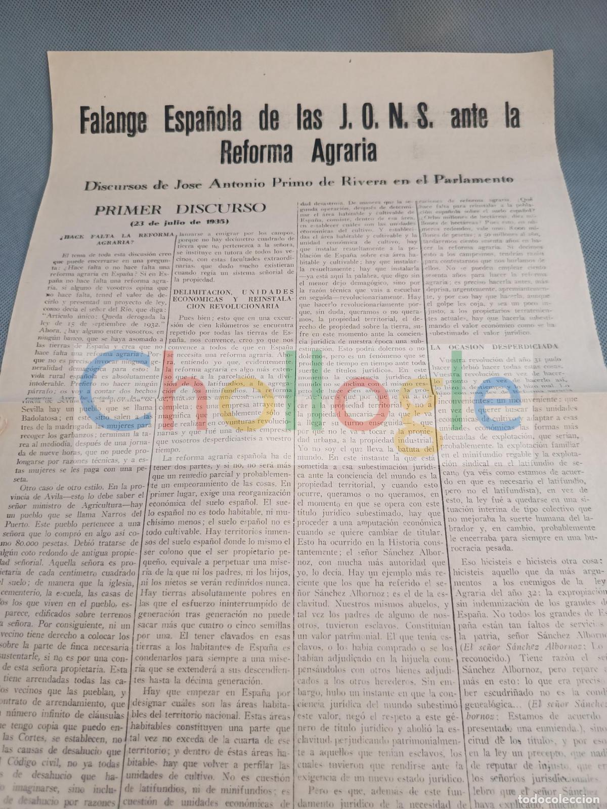Coleccionismo de Revistas y Peri&oacute;dicos: Falange JONS Jose Antonio Primo de Rivera discursos
