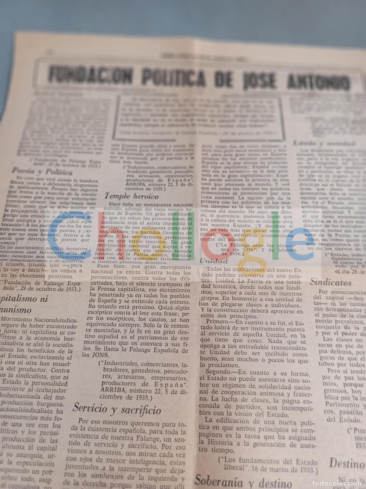 Coleccionismo de Revistas y Peri&oacute;dicos: Fundaci&oacute;n politica de Jose Antonio