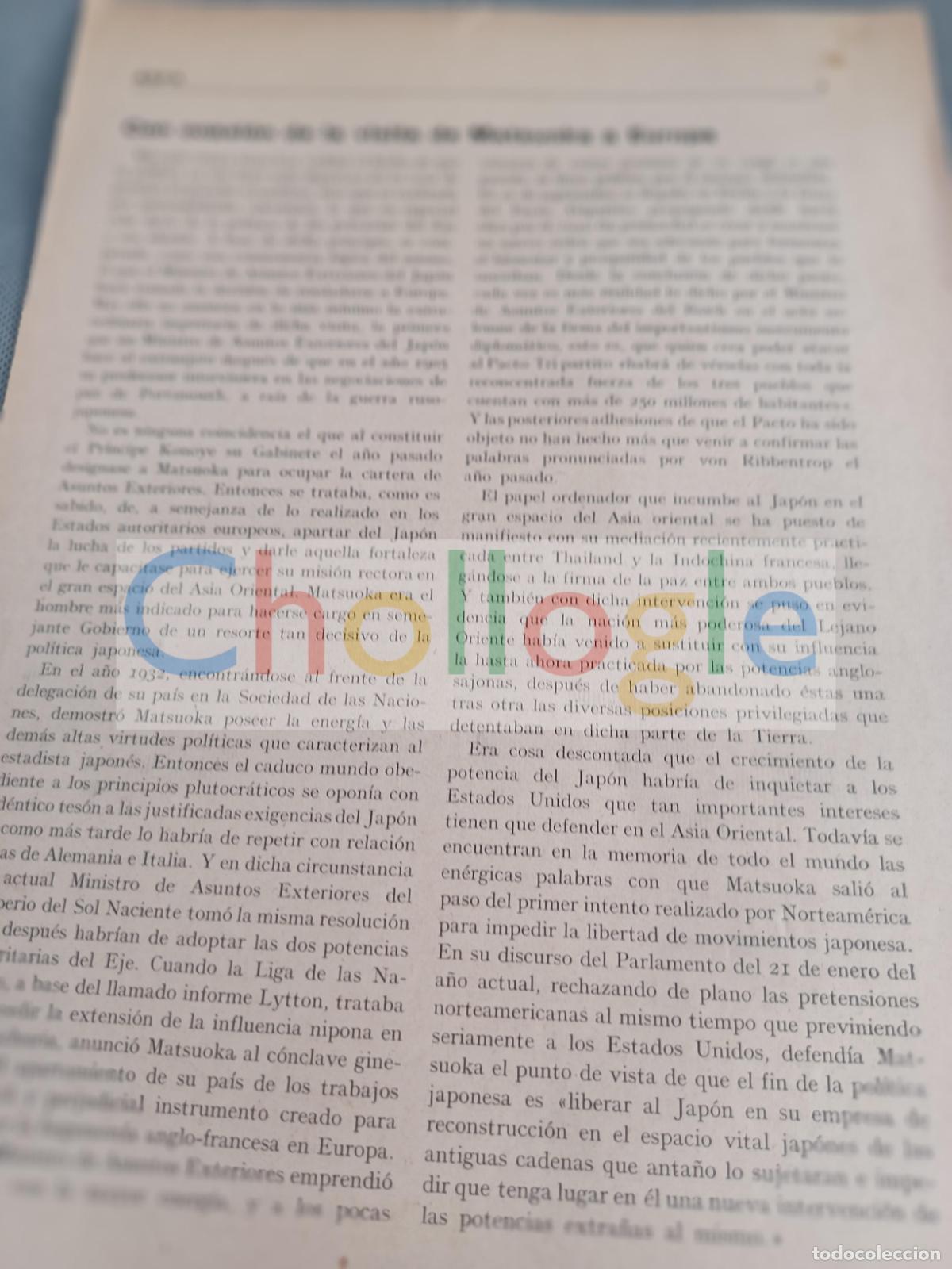 Coleccionismo de Revistas y Peri&oacute;dicos: Visita de Matsuoka a Europa varias paginas