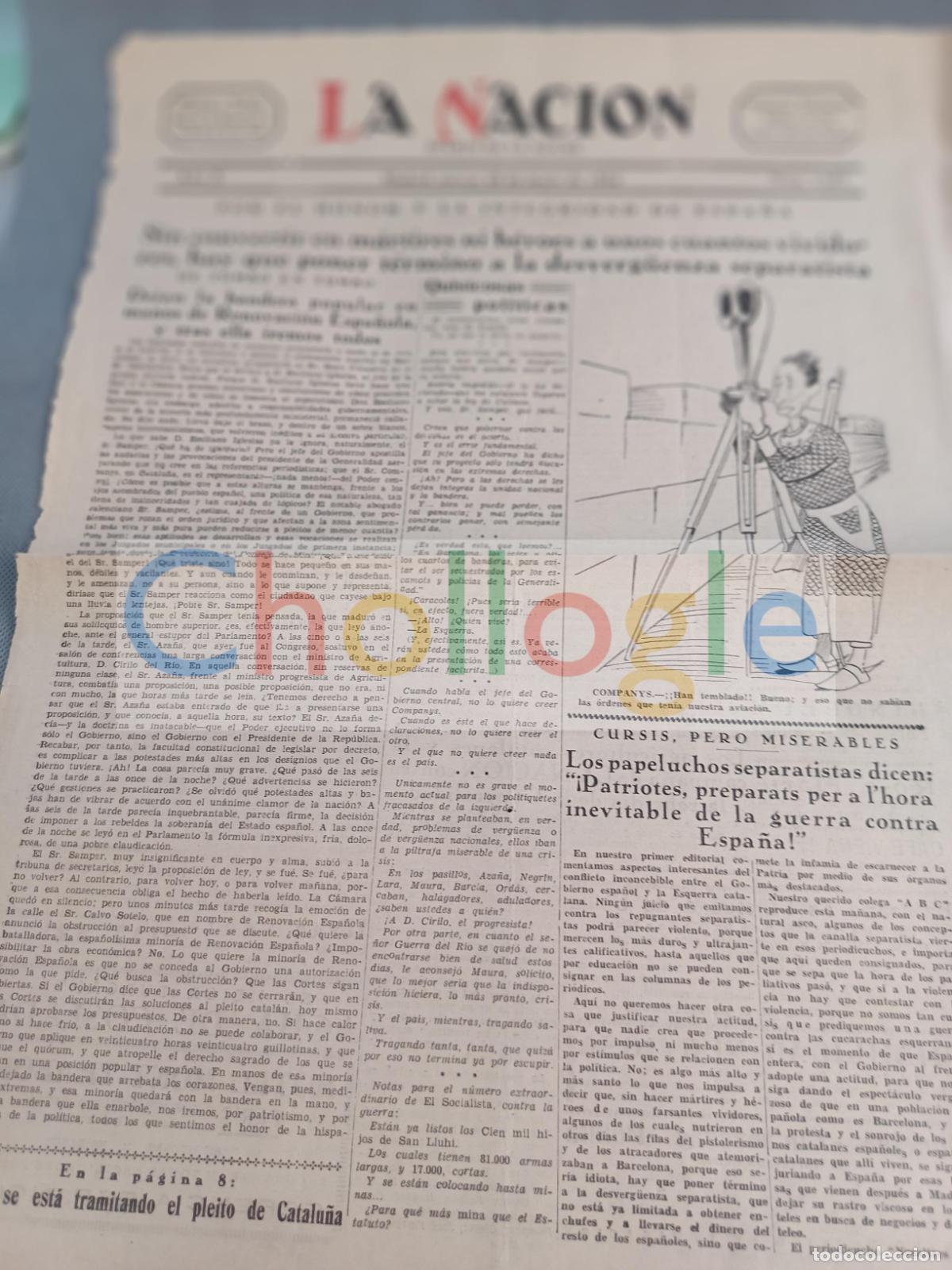 Coleccionismo de Revistas y Peri&oacute;dicos: Primera p&aacute;gina LA NACION diario de la noche 28 de junio de 1934