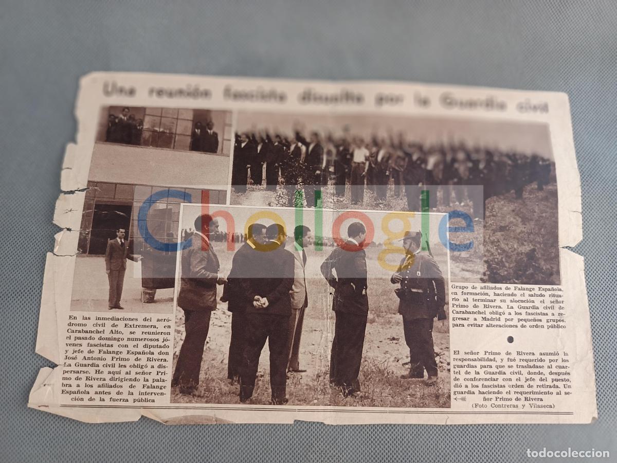 Coleccionismo de Revistas y Peri&oacute;dicos: Una reunion fascista disuleta por la Guardia Civil