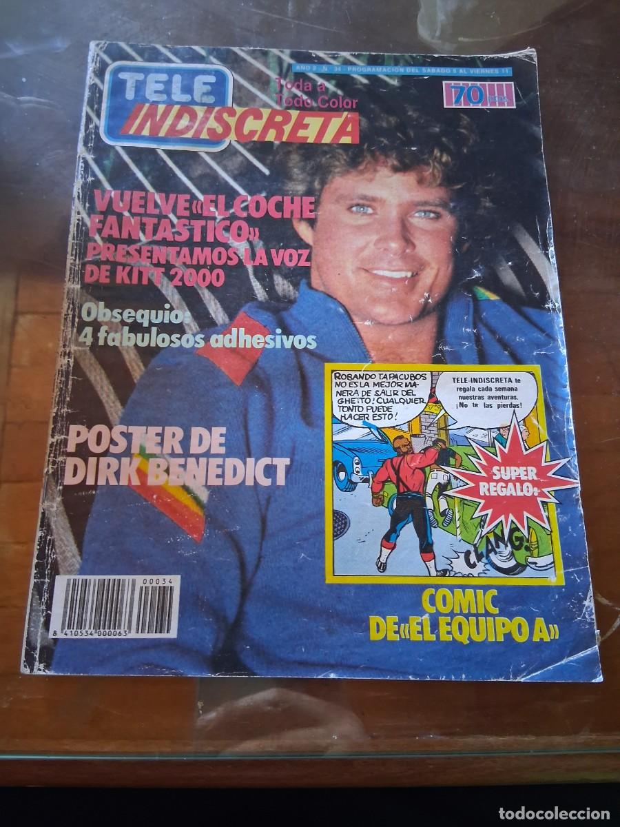 Coleccionismo de Revistas y Peri&oacute;dicos: Revista Tele indiscreta 34 David Carradine Jose Luis Moreno Kirk Douglas