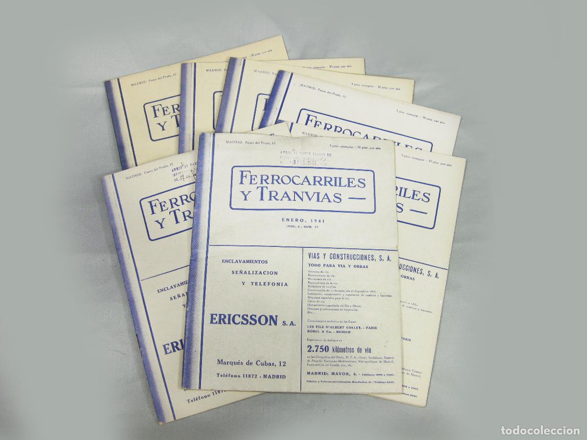 Coleccionismo de Revistas y Peri&oacute;dicos: 7 REVISTAS DE FERROCARRILES Y TRANVIAS. 1941