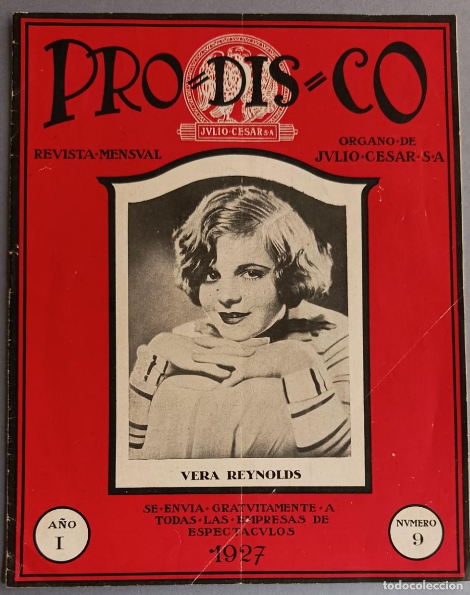 Coleccionismo de Revistas y Peri&oacute;dicos: PRODISCO. REVISTA MENSUAL. &Oacute;RGANO DE JULIO C&Eacute;SAR. BARCELONA, 1927.