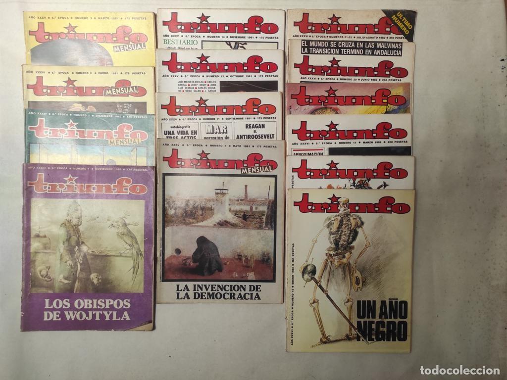 Coleccionismo de Revistas y Peri&oacute;dicos: 14 revistas pol&iacute;tica TRIUNFO 1981 , 1 2 3 5 7 11 12 14 y 15 a 22