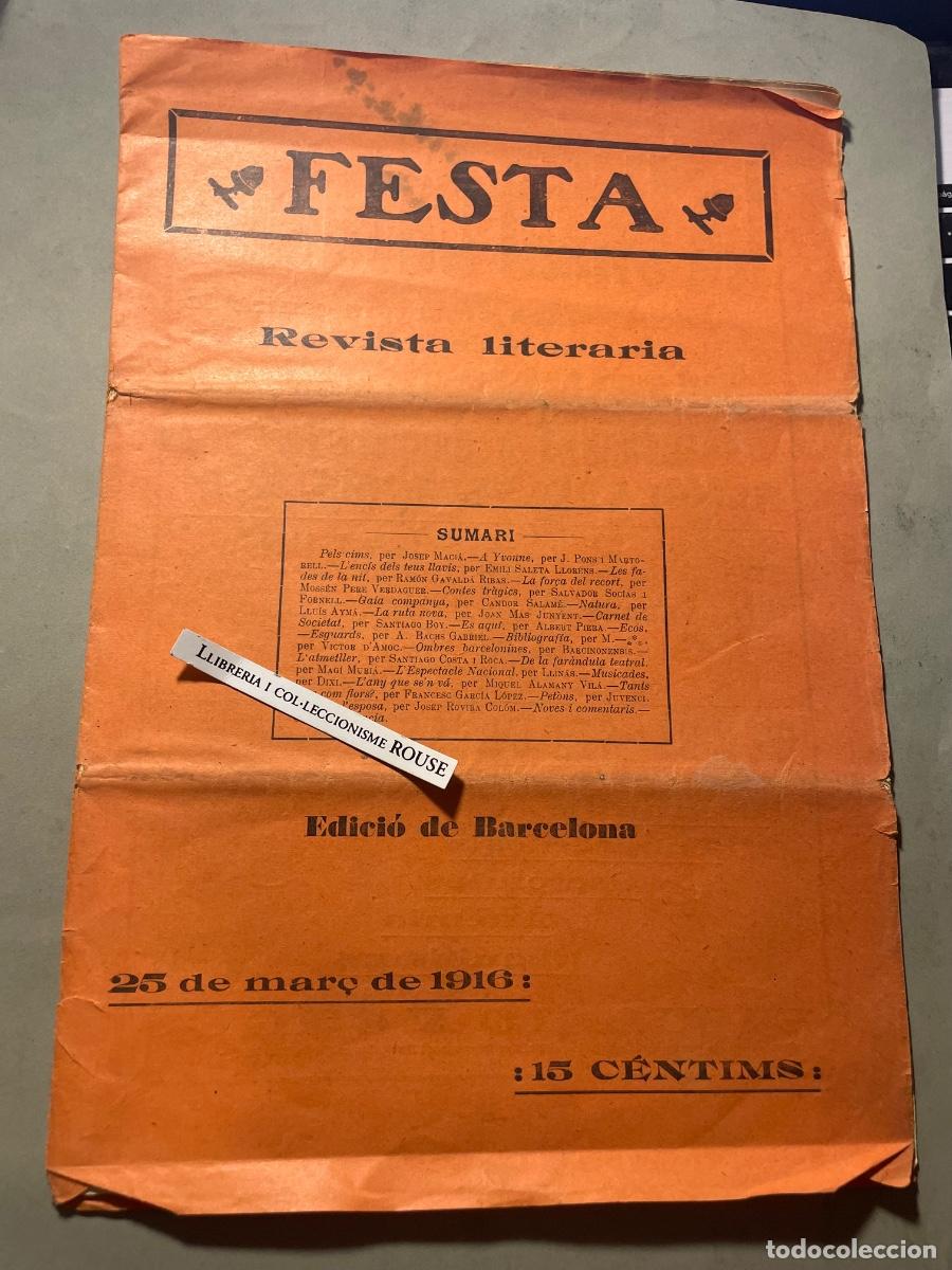 Coleccionismo de Revistas y Peri&oacute;dicos: ANTIGUA PUBLICACI&Oacute;N - FESTA- REVISTA LITERARIA ANY IV MOLINS DE REI 25 DE MAR&Ccedil; 1916 N&ordm; 61 EDC. BARCE