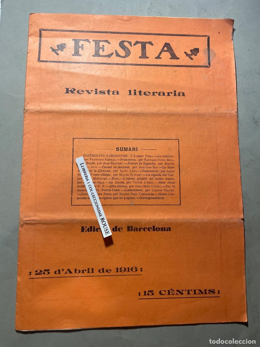 Coleccionismo de Revistas y Peri&oacute;dicos: ANTIGUA PUBLICACI&Oacute;N - FESTA- REVISTA LITERARIA ANY IV MOLINS DE REI 25 D'ABRIL1916 N&ordm; 63 EDC. BARCE