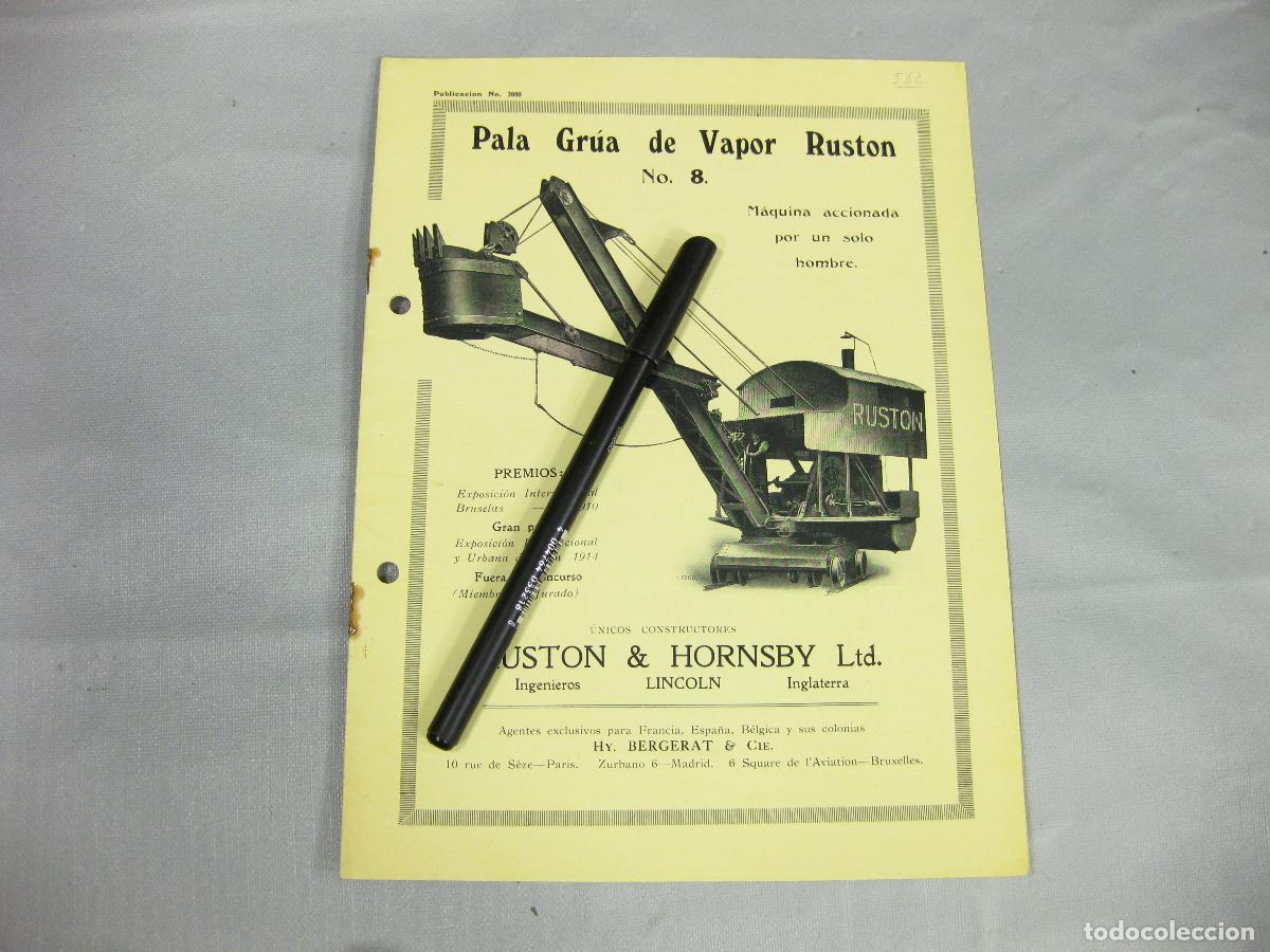 Coleccionismo de Revistas y Peri&oacute;dicos: ANTIGUO CAT&Aacute;LOGO DE LA PALA GRUA DE VAPOR RUSTON & HORNSBY.