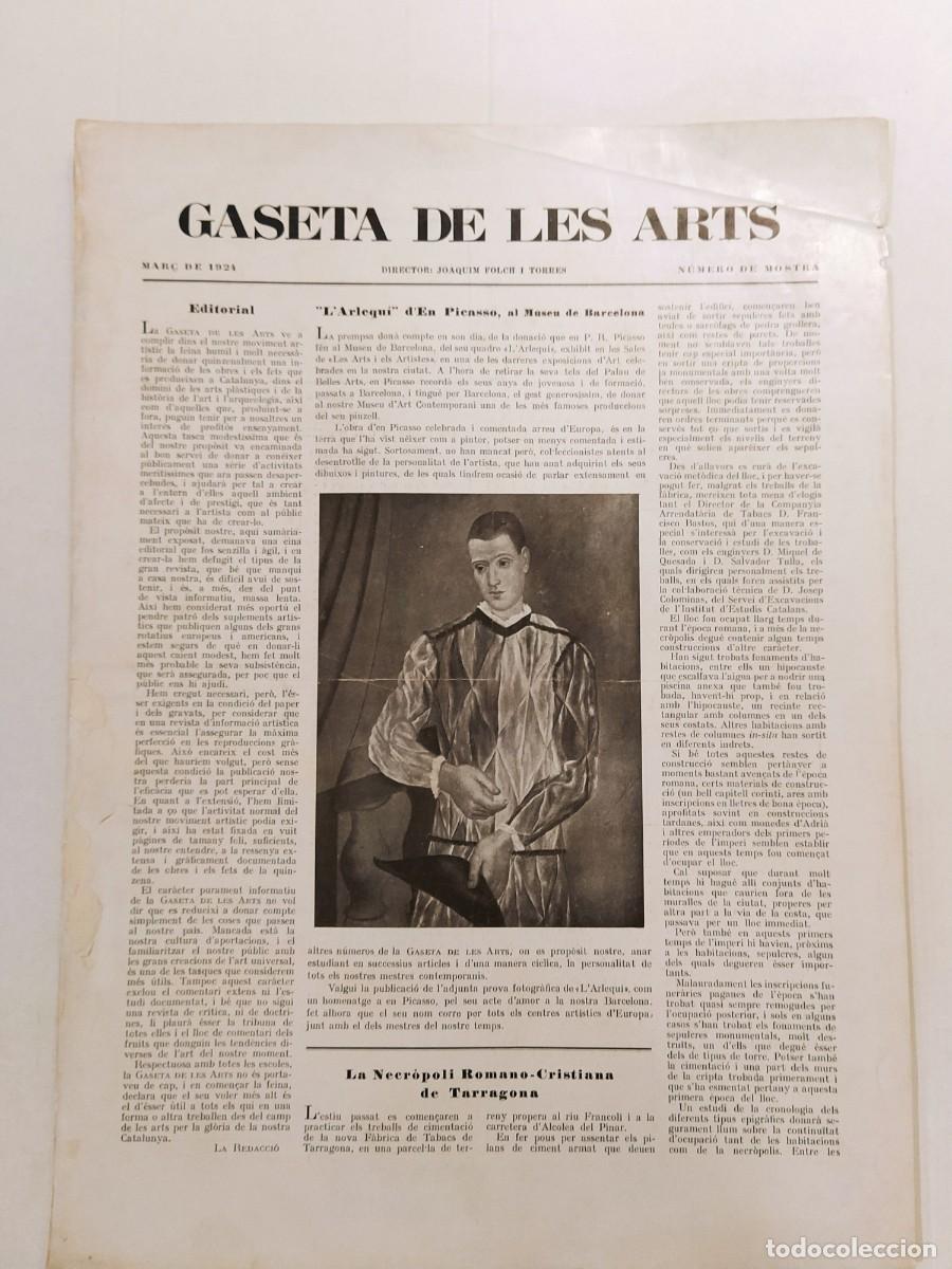 Coleccionismo de Revistas y Peri&oacute;dicos: PICASSO - GASETA DE LES ARTS - NUMERO DE MOSTRA ANY 1924 - REVISTA ANTIGUA ORIGINAL A&Ntilde;O 1924