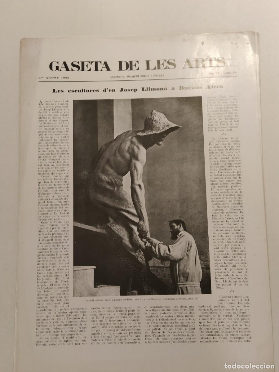 Coleccionismo de Revistas y Peri&oacute;dicos: GASETA DE LES ARTS - NUMERO 30 ANY 1925 - JOSEP LLIMONA - REVISTA ANTIGUA ORIGINAL