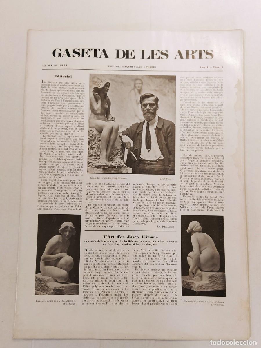 Coleccionismo de Revistas y Peri&oacute;dicos: GASETA DE LES ARTS - NUMERO 1 ANY 1924 - JOSEP LLIMONA I MES - REVISTA ANTIGA ORIGINAL
