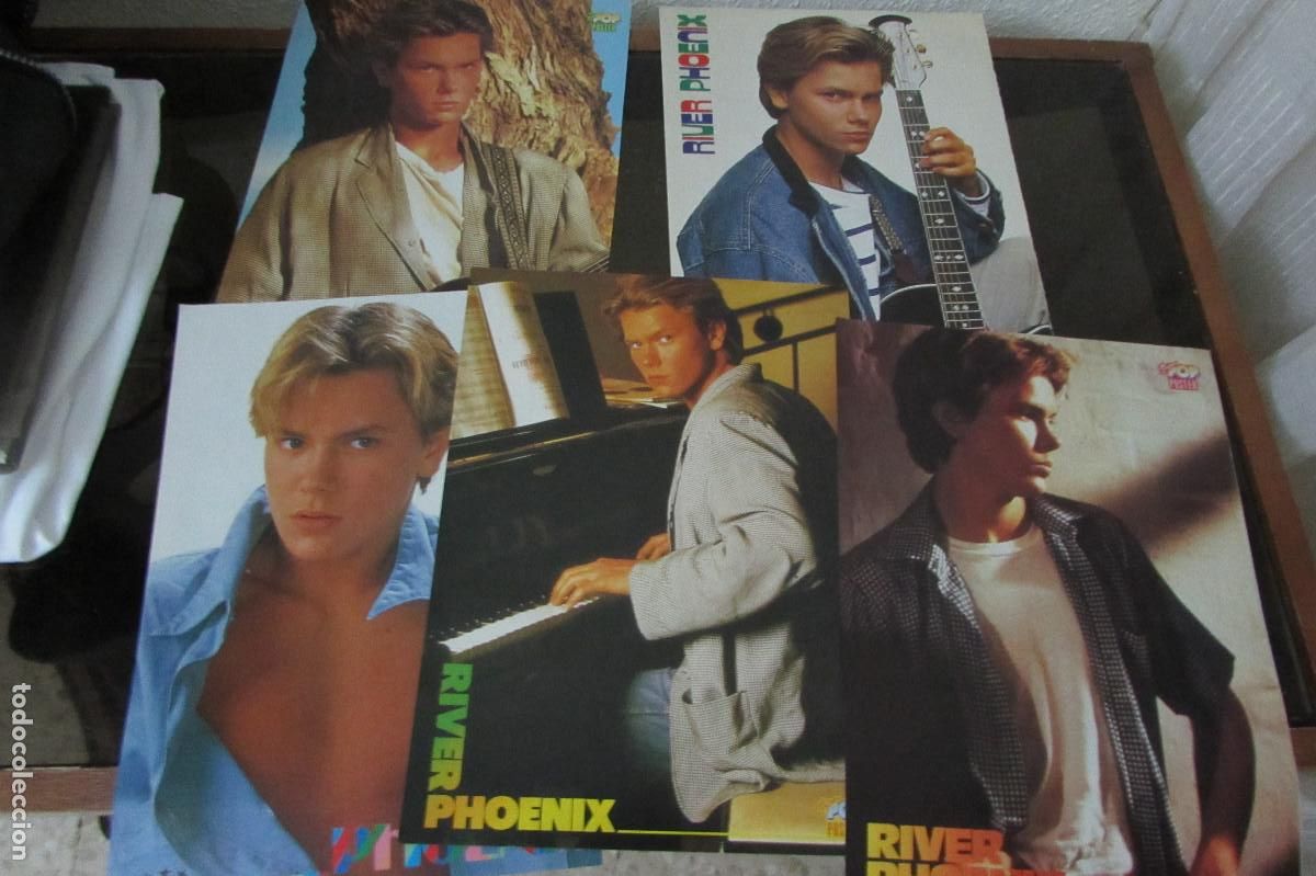 Coleccionismo de Revistas y Peri&oacute;dicos: LOTE 5 RECORTES REVISTA SUPER POP FOTOS RIVER PHOENIX