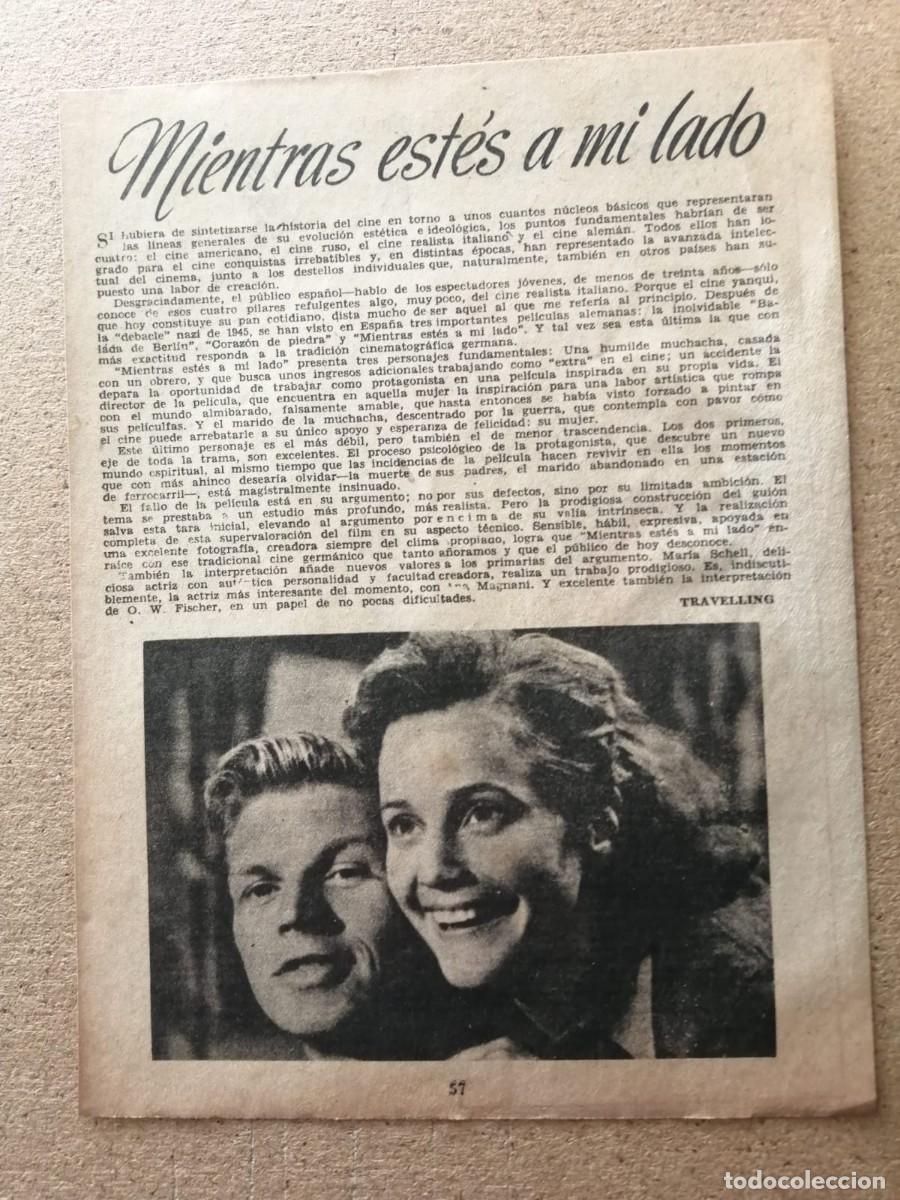 Coleccionismo de Revistas y Peri&oacute;dicos: CRITICA CINEMATOGRAFICA. MIENTRAS ESTES A MI LADO (MARIA SCHELL - O . W. FISHER)