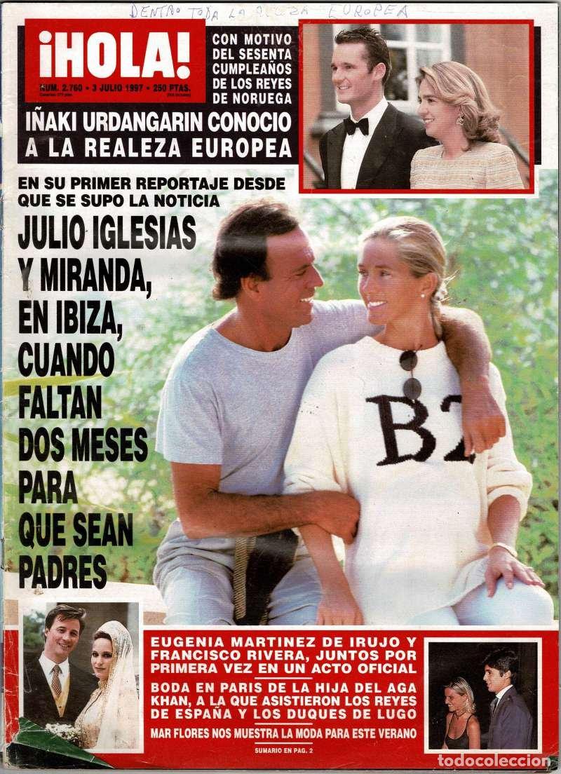 Coleccionismo de Revistas y Peri&oacute;dicos: Revista Hola N&ordm; 2760, 3 julio 1997. Julio Iglesias y Miranda