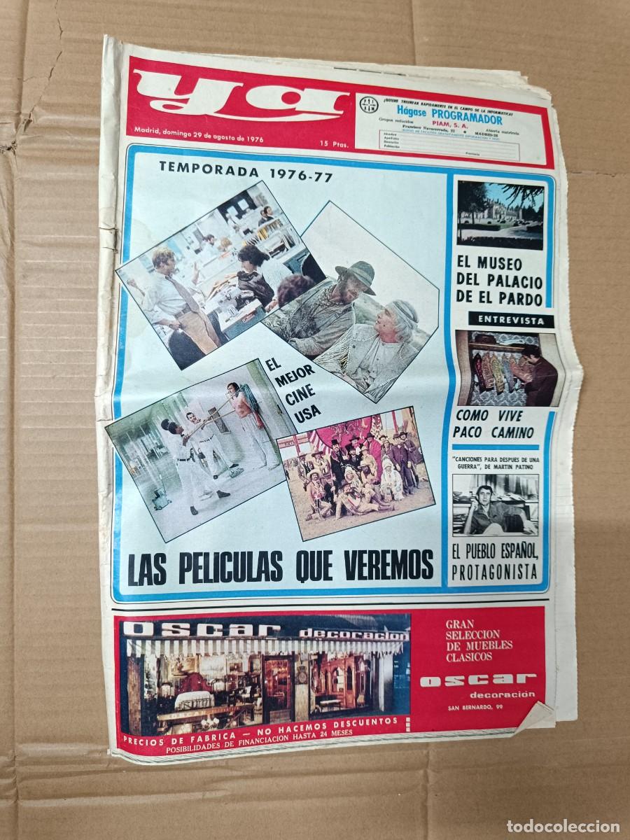 Coleccionismo de Revistas y Peri&oacute;dicos: ANTIGUO DIARIO YA, TEMPORADA 1976 1977, CINE, TOROS -P24