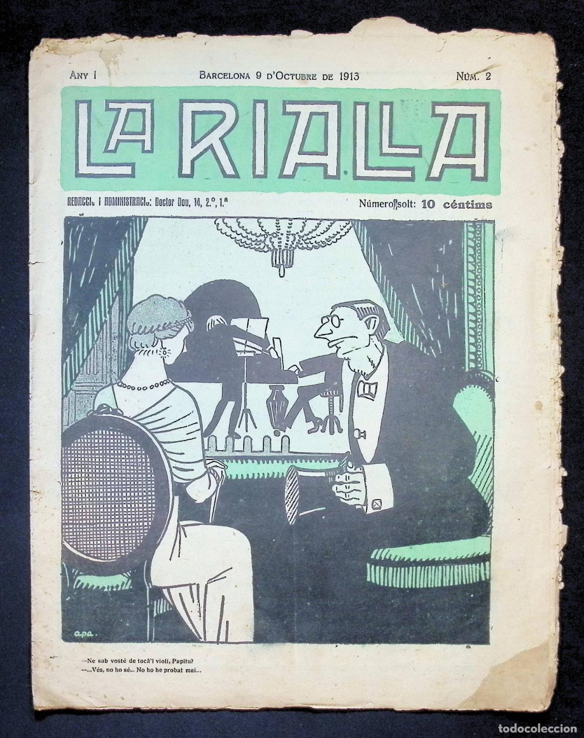 Coleccionismo de Revistas y Peri&oacute;dicos: REVISTA 'LA RIALLA', ANY I, N&Uacute;M. 2 BARCELONA 9 D'OCTUBRE DE 1913.
