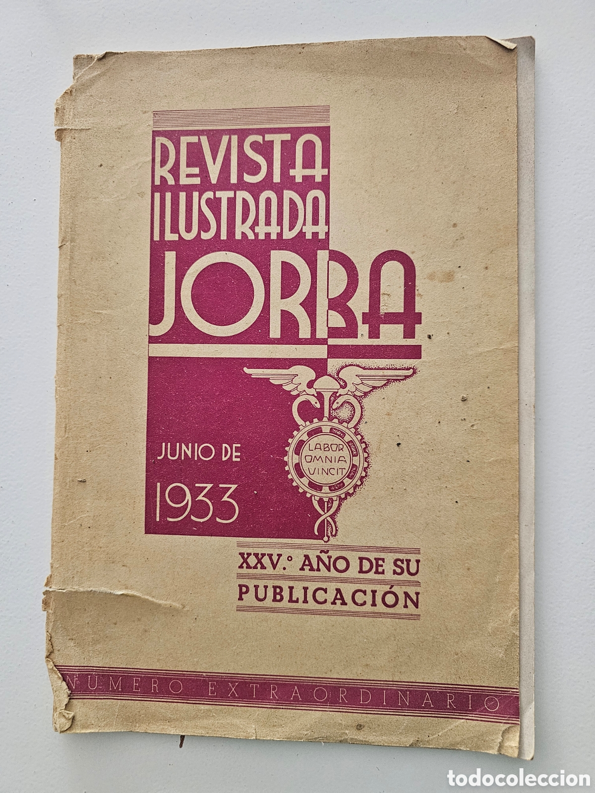Coleccionismo de Revistas y Peri&oacute;dicos: ​Revista Ilustrada JORBA - N&uacute;mero Extraordinario Junio 1933 (XXV Aniversario) Manresa Manganell