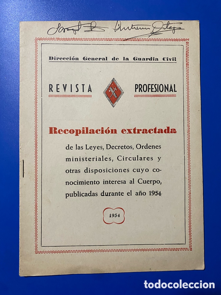 Coleccionismo de revistas y peri&oacute;dicos: Revista Profesional Guardia Civil 1954