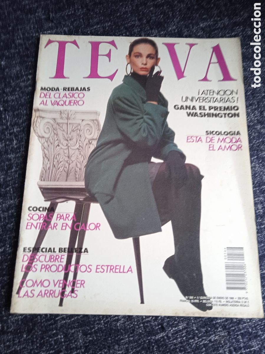 Coleccionismo de Revistas y Peri&oacute;dicos: REVISTA DE MODA - TELVA N&ordm; 566 ENERO 1988 - CL&Aacute;SICO AL VAQUERO, INES SASTRE, LYDIA BOSCH,