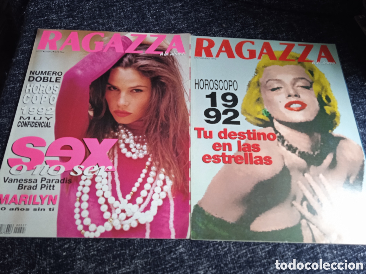 Coleccionismo de Revistas y Peri&oacute;dicos: REVISTA DE MODA - RAGAZZA N&ordm; 27, ENERO 1992 VANESSA PARADIS, BRAD PITT, MARILYN -CON SUPLEMENTO