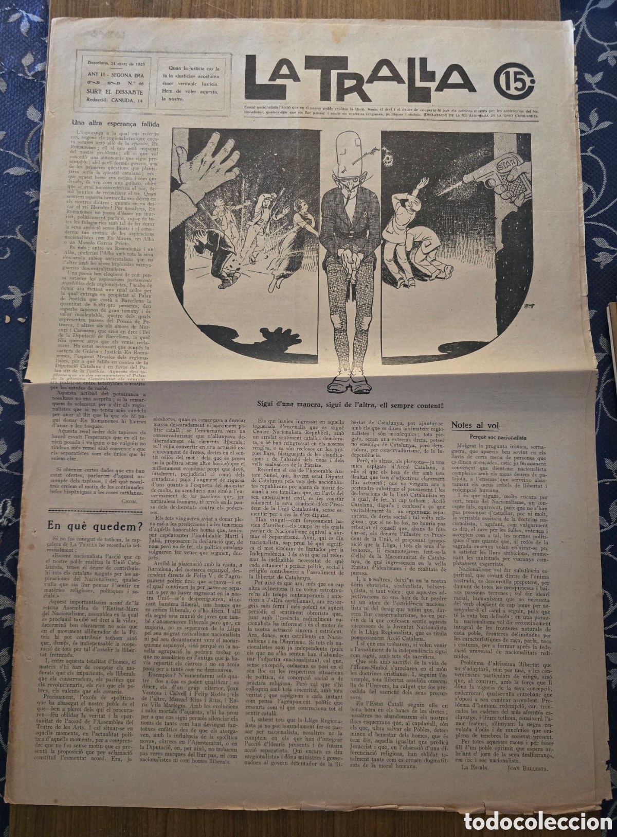 Collection Magazines and Newspapers: REVISTA LA TRALLA,NUMERO 46,A&Ntilde;O 1923,(BARCELONA)