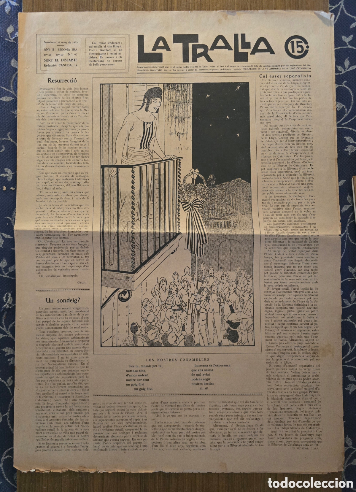 Coleccionismo de Revistas y Peri&oacute;dicos: REVISTA LA TRALLA,NUMERO 47,A&Ntilde;O 1923,(BARCELONA