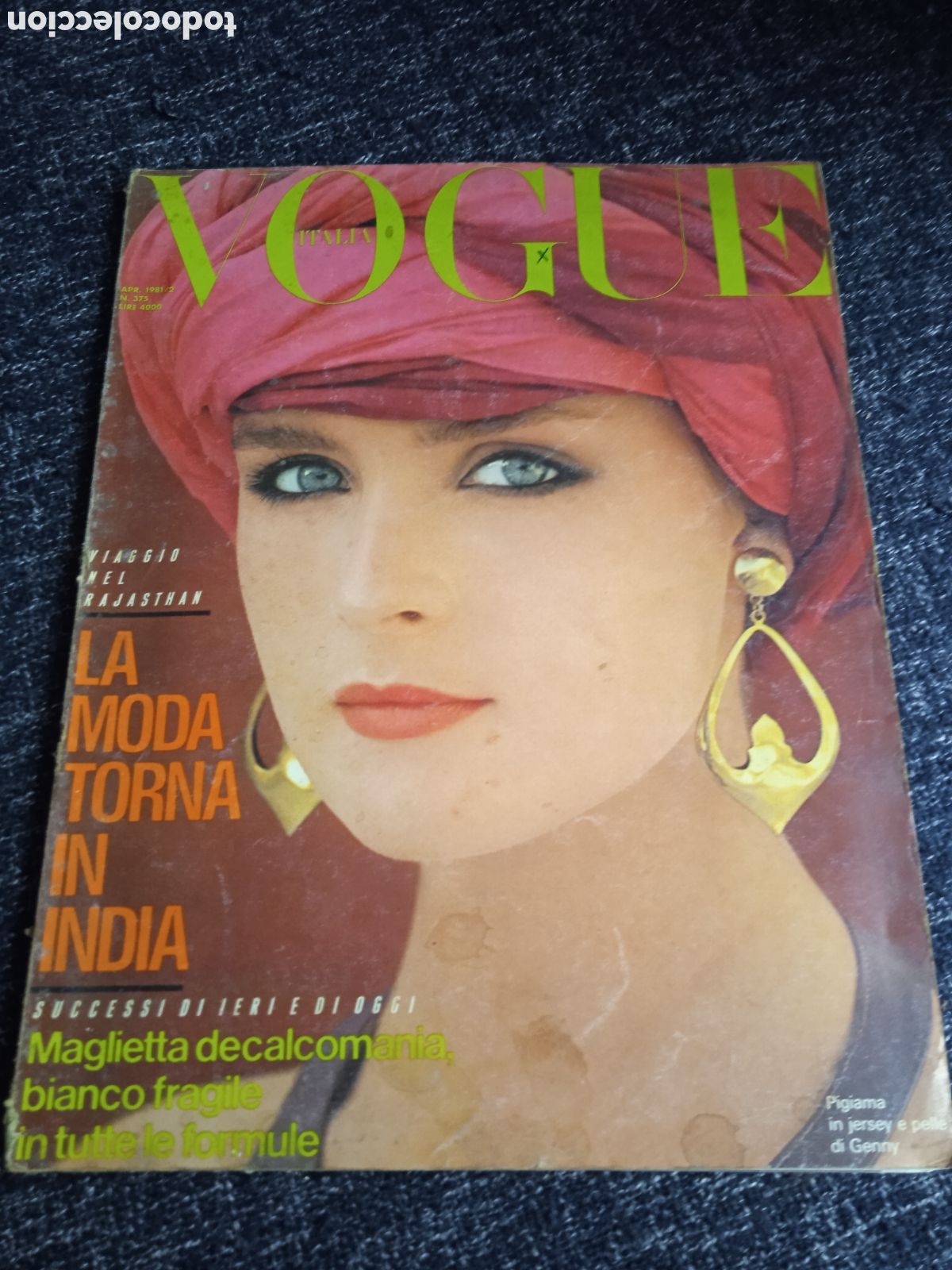 Coleccionismo de Revistas y Peri&oacute;dicos: REVISTA DE MODA - VOGUE ITALIA APRIL 1981 -Lisan van der Zalm by Barry Lategan