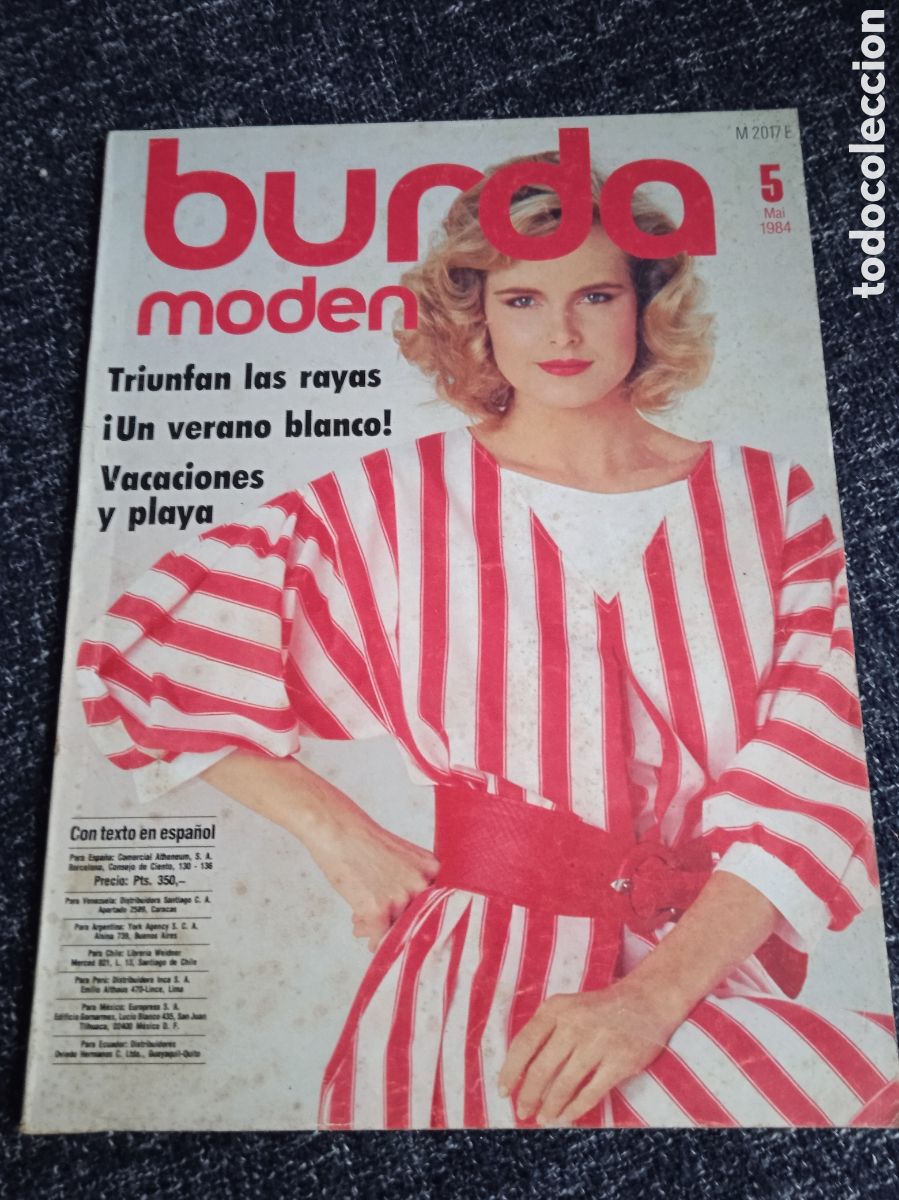 Coleccionismo de Revistas y Peri&oacute;dicos: REVISTA MODA BURDA MODEN - MAYO 1984 -BILINGUE -ALEMAN ESPA&Ntilde;OL