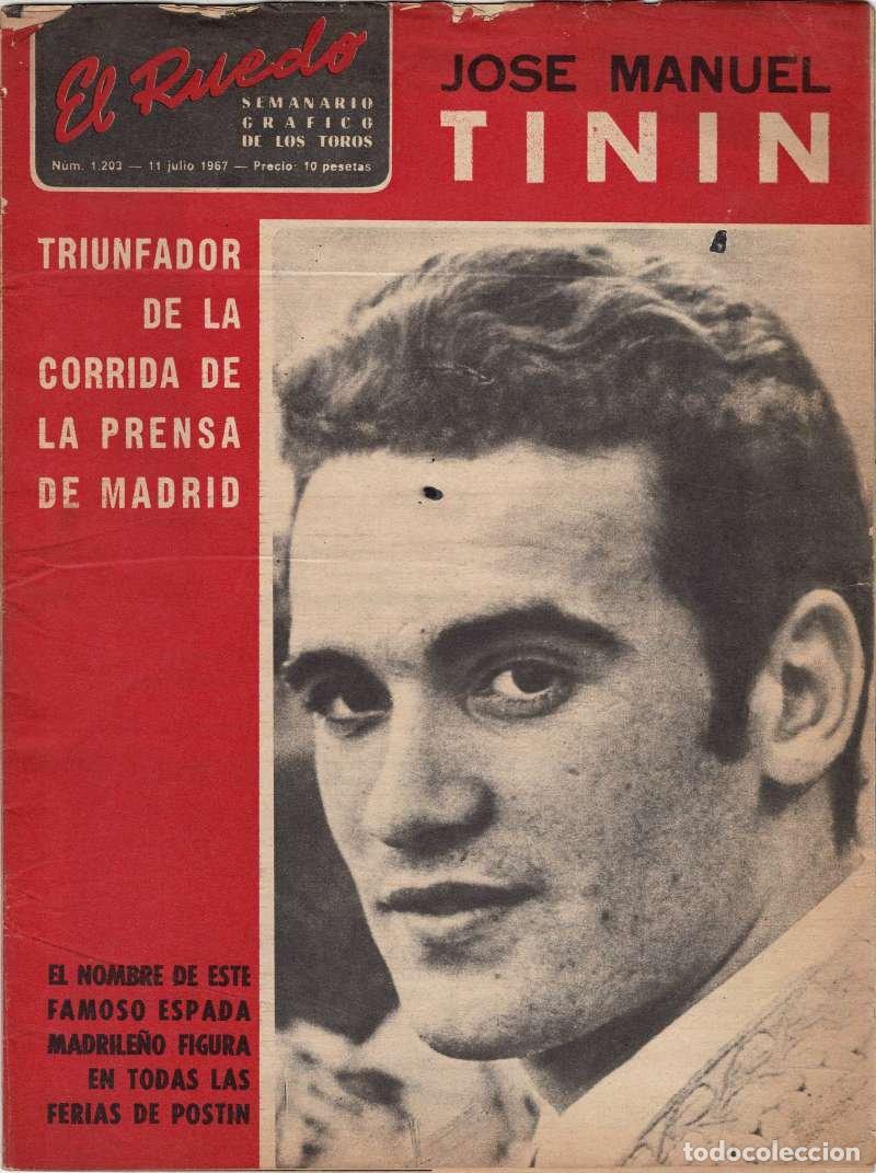 Coleccionismo de Revistas y Peri&oacute;dicos: Revista El Ruedo N&ordm; 1203, 11 julio 1967. Jos&eacute; Manuel Tinin