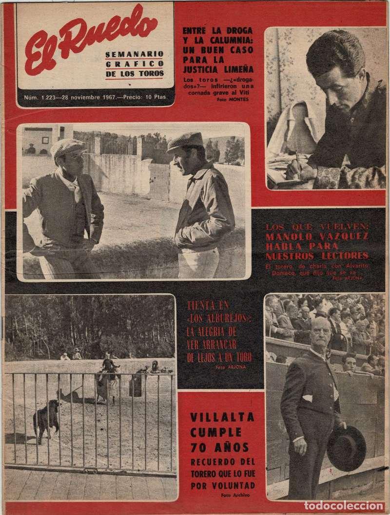 Coleccionismo de Revistas y Peri&oacute;dicos: Revista El Ruedo N&ordm; 1223, 28 noviembre 1967