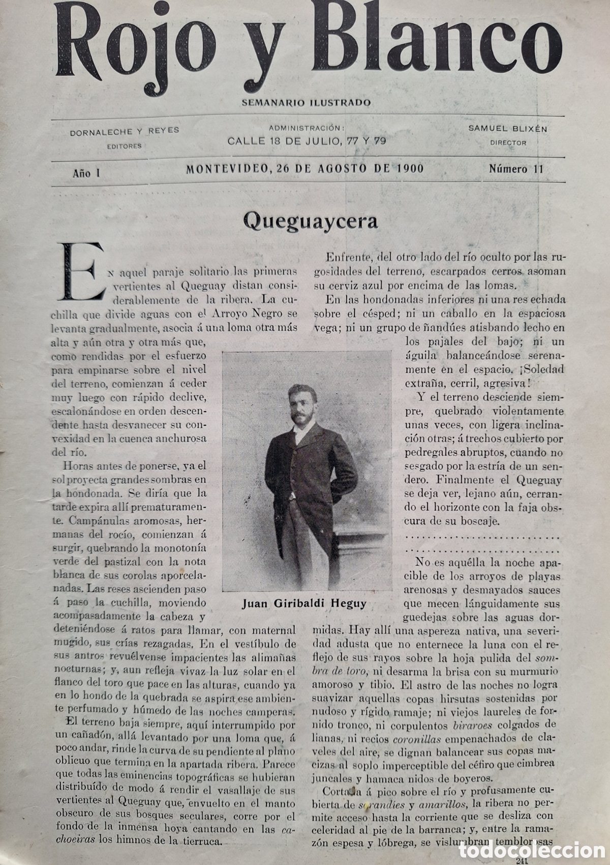 Coleccionismo de Revistas y Peri&oacute;dicos: REVISTA ROJO Y BLANCO 1900 NOTAS GRAFICAS LA OBRA DEL PUERTO DE MONTEVIDEO