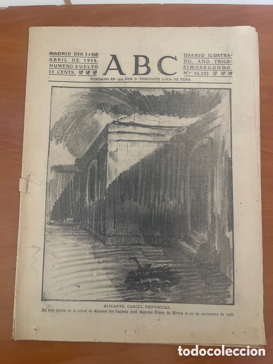 Coleccionismo de Revistas y Peri&oacute;dicos: PERI&Oacute;DICO ABC, N&Uacute;MERO 10,353, (TORCUATO LUCA DE TENA)