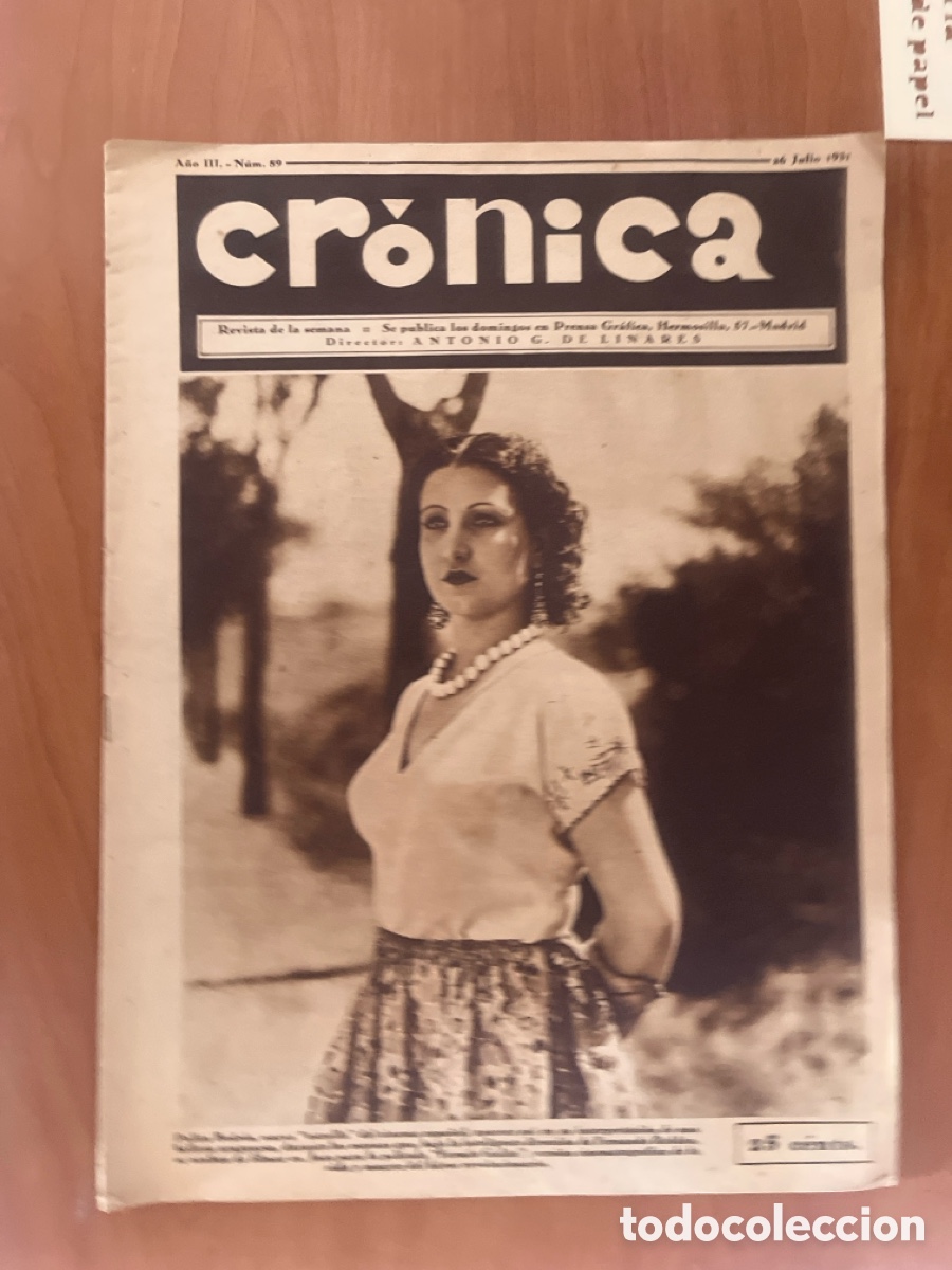 Coleccionismo de Revistas y Peri&oacute;dicos: REVISTA CR&Oacute;NICA, N&Uacute;MERO 89, (ANTONIO G DE LINARES)