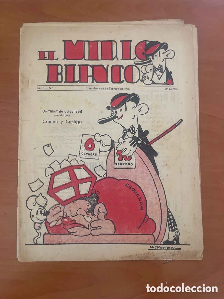 Coleccionismo de Revistas y Peri&oacute;dicos: EL M&Iacute;RLO BLANCO, N&Uacute;MERO 1, (ESQUERRA), ESCASO!!