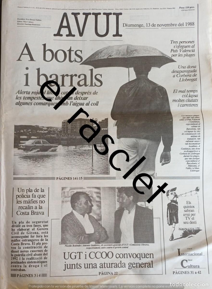 Coleccionismo de Revistas y Peri&oacute;dicos: DIARIO AVUI 13 NOVIEMBRE 1988