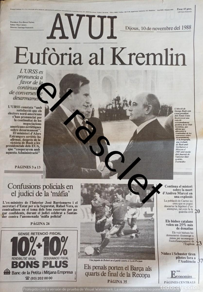 Coleccionismo de Revistas y Peri&oacute;dicos: DIARIO AVUI 10 NOVIEMBRE 1988
