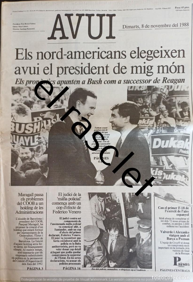 Coleccionismo de Revistas y Peri&oacute;dicos: DIARIO AVUI 8 NOVIEMBRE 1988